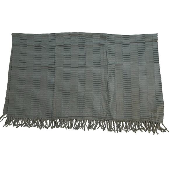 WEST ELM Blanket Throw Pleated Textured Gray 40x50 Urban Minimalist Decor - Picture 2 of 4